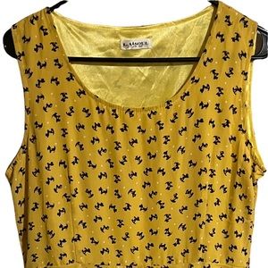 L.A Soul Yellow Scottie Dog Print Dress. Women’s Fit Flare Cocktail.